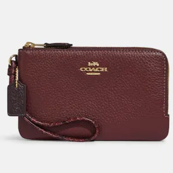 Coach Double Corner Zip Wristlet NWT w Snake Embossed Strap NWT - Picture 2 of 16